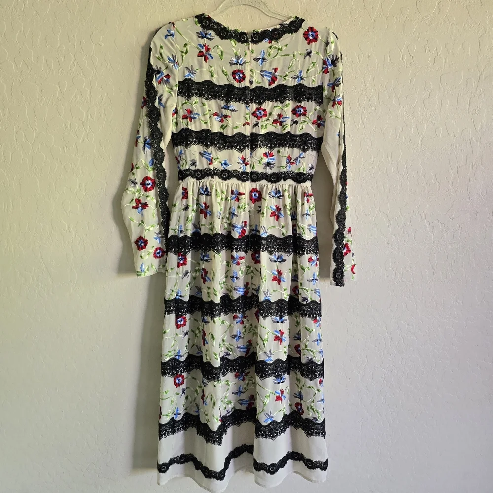 Modcloth Geode Floral Embroidered Lace Dress Size Small - Picture 9 of 14